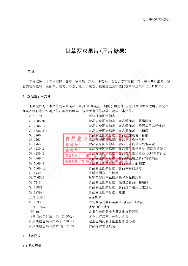 Q/JRDF 0043S-2021 标准预览