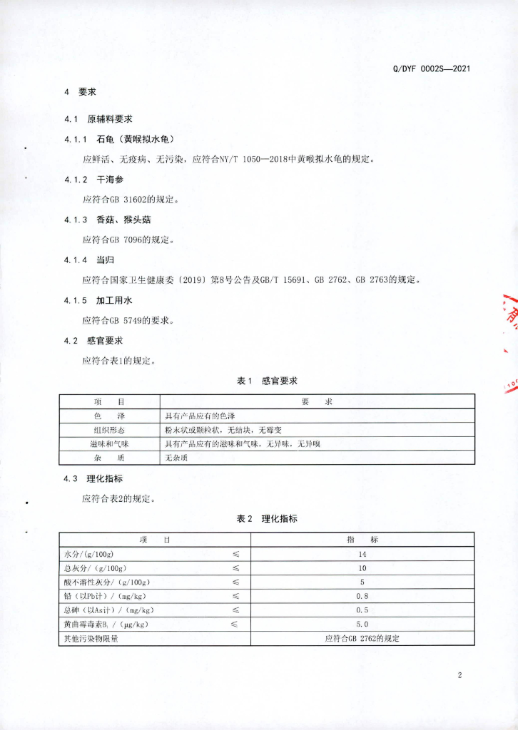 Q/DYF 0002S-2021 标准预览