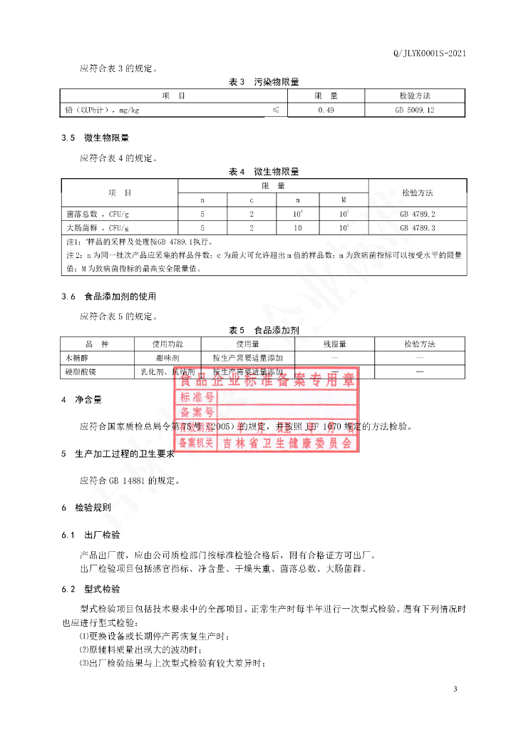 Q/JLYK 0001S-2021 标准预览