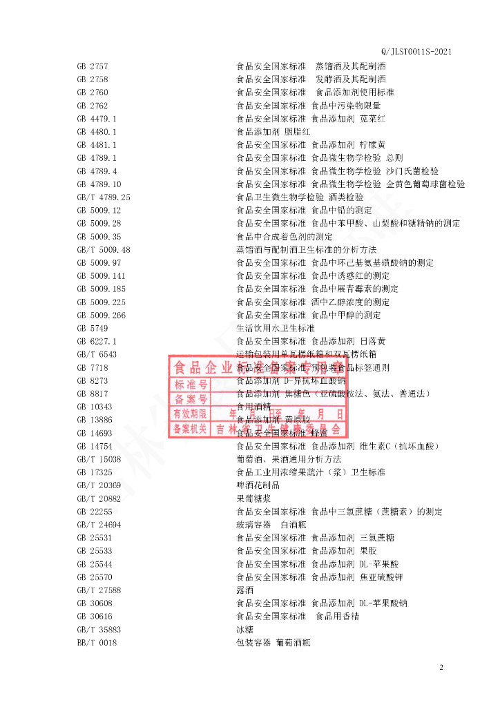 Q/JLST 0011S-2021 标准预览