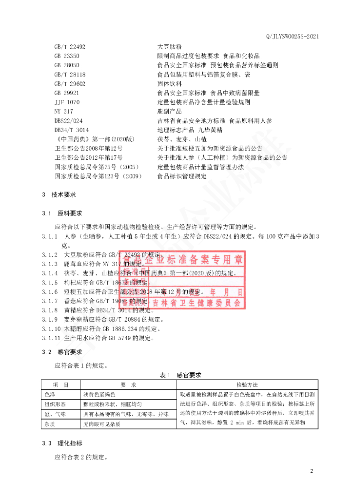 Q/JLYSW 0025S-2021 标准预览