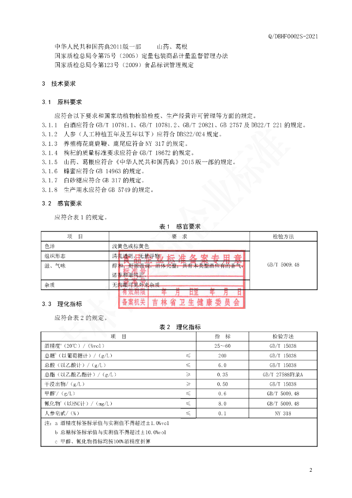Q/DBHF 0002S-2021 标准预览