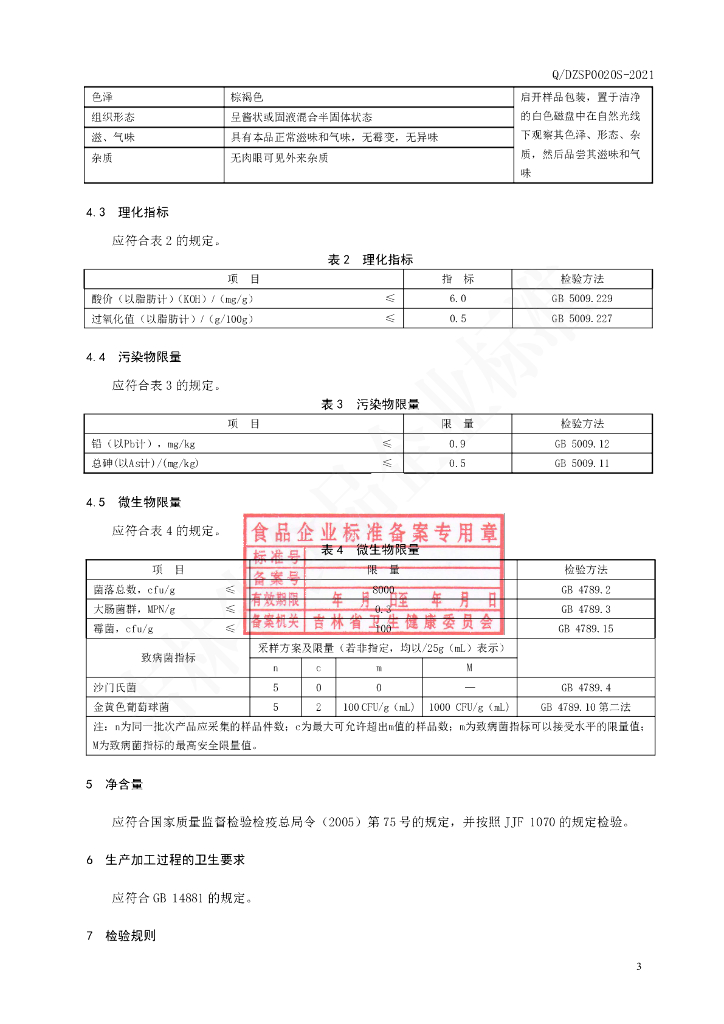 Q/DZSP 0020S-2021 标准预览