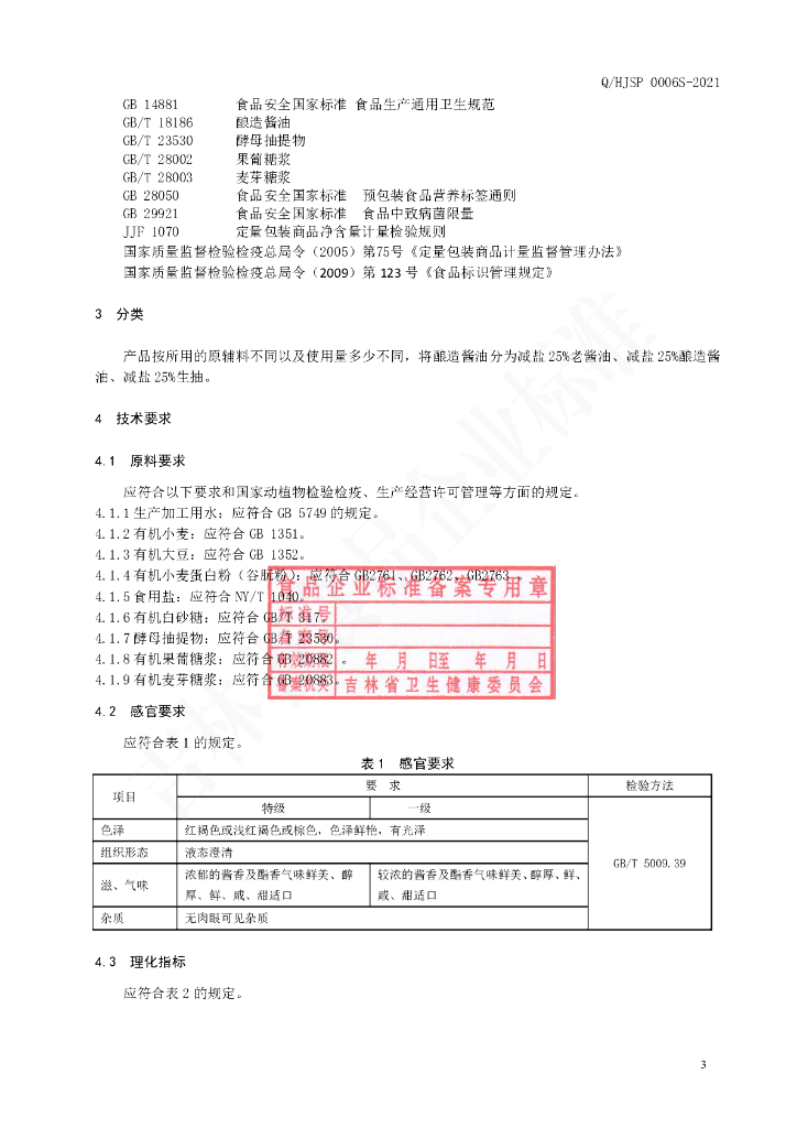 Q/HJSP 0003S-2020 标准预览