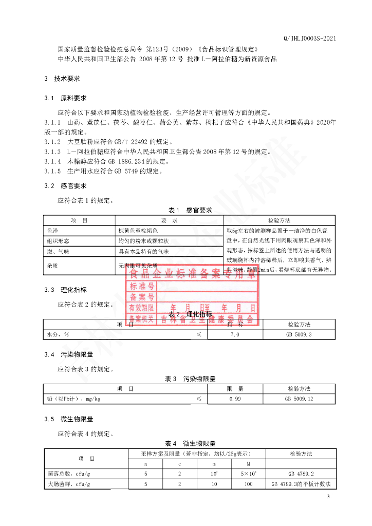 Q/JHLJ 0003S-2021 标准预览