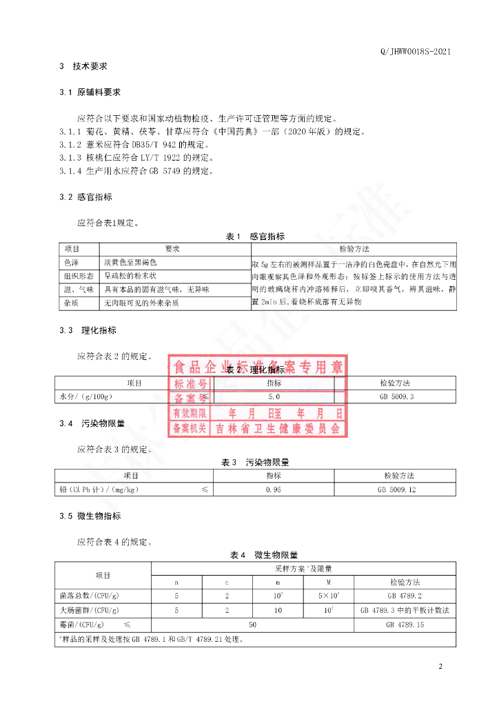 Q/JHWW 0018S-2021 标准预览