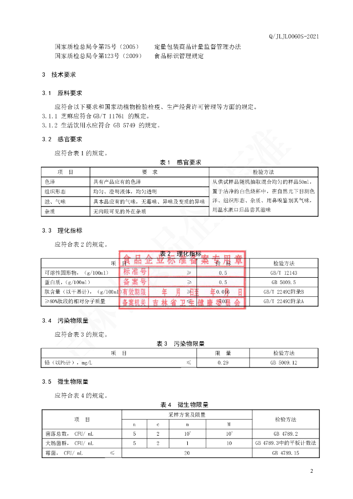 Q/JLJL 0060S-2021 标准预览