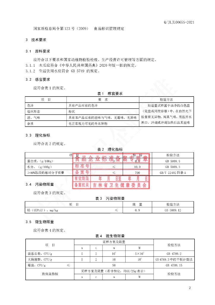 Q/JLJL 0065S-2021 标准预览