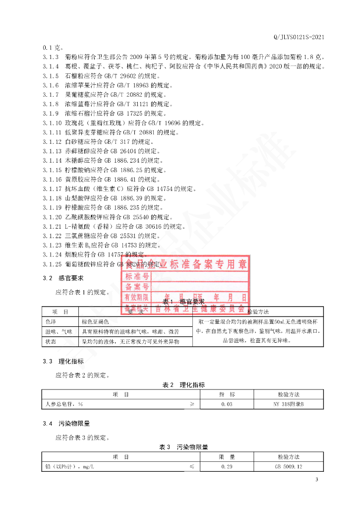 Q/JLYS 0121S-2021 标准预览
