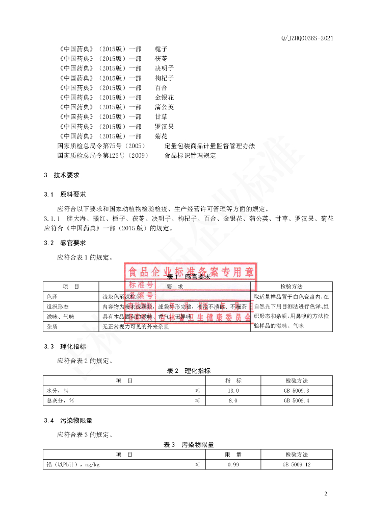 Q/JZHQ 0036S-2021 标准预览