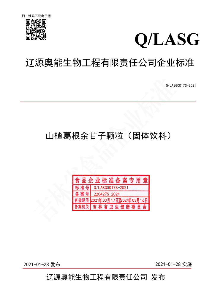 Q/LASG 0017S-2021 标准预览