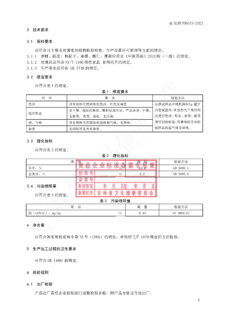 Q/SLHYT 0051S-2021 标准预览