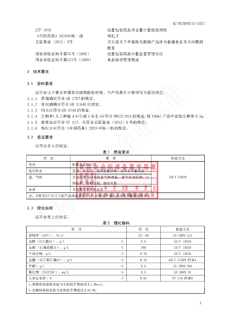 Q/THJK 0021S-2021 标准预览