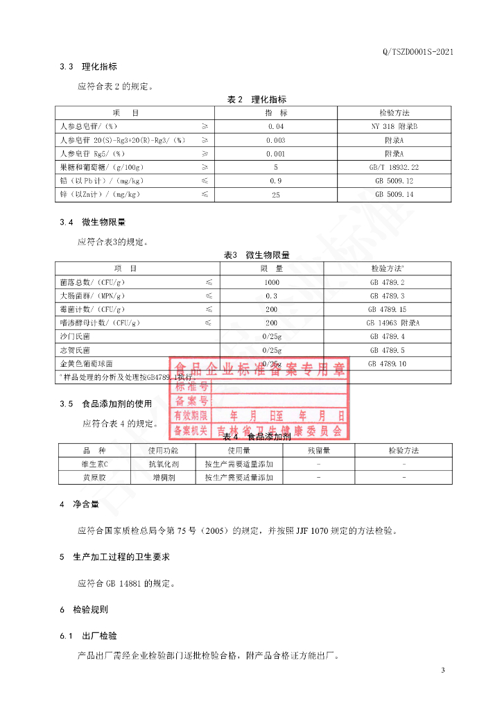 Q/TSZD 0001S-2021 标准预览
