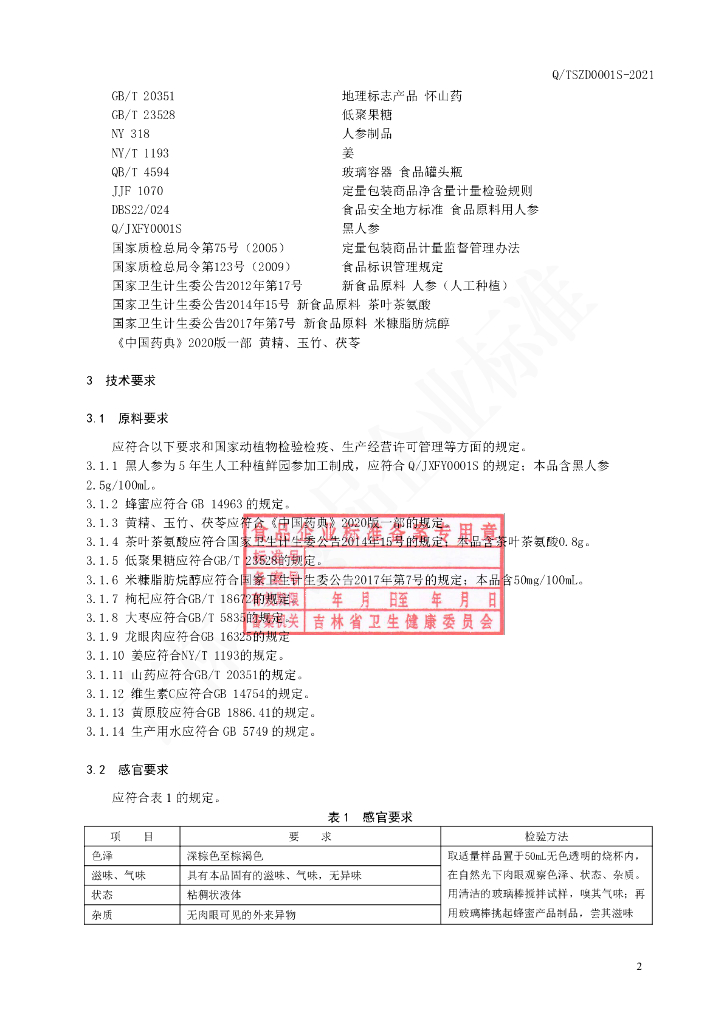 Q/TSZD 0001S-2021 标准预览