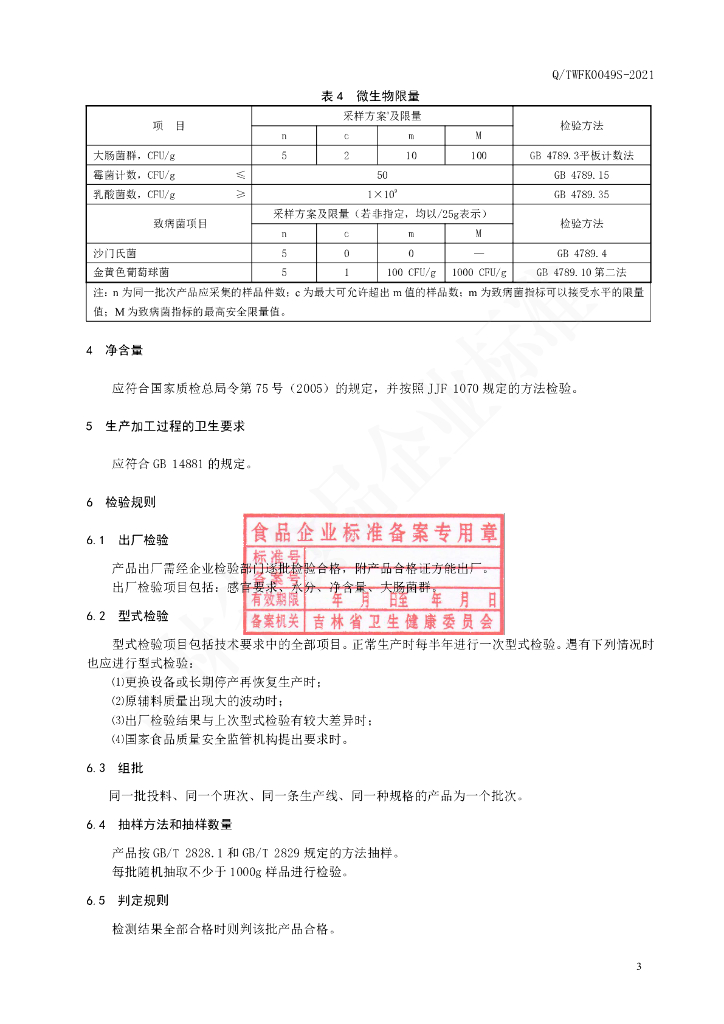 Q/TWFK 0049S-2021 标准预览