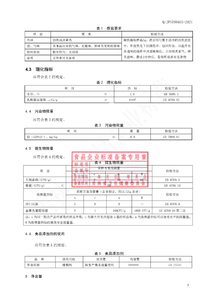 Q/JPSY 0045S-2021 标准预览