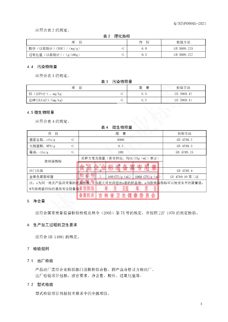 Q/DZSP 0006S-2021 标准预览