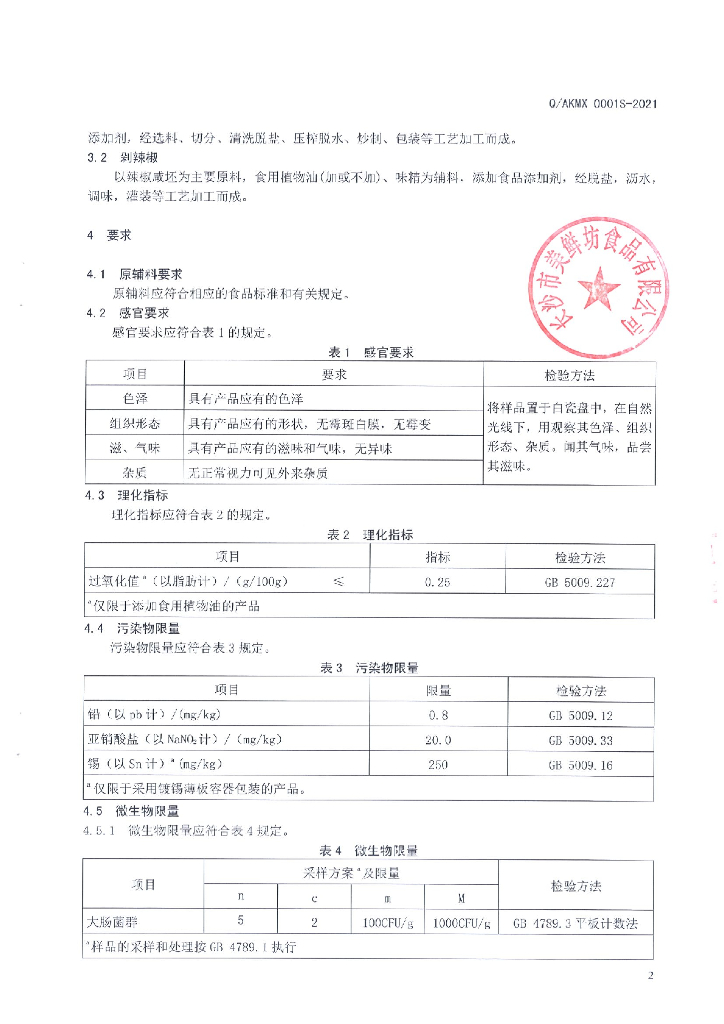 Q/AKMX 0001S-2021 标准预览