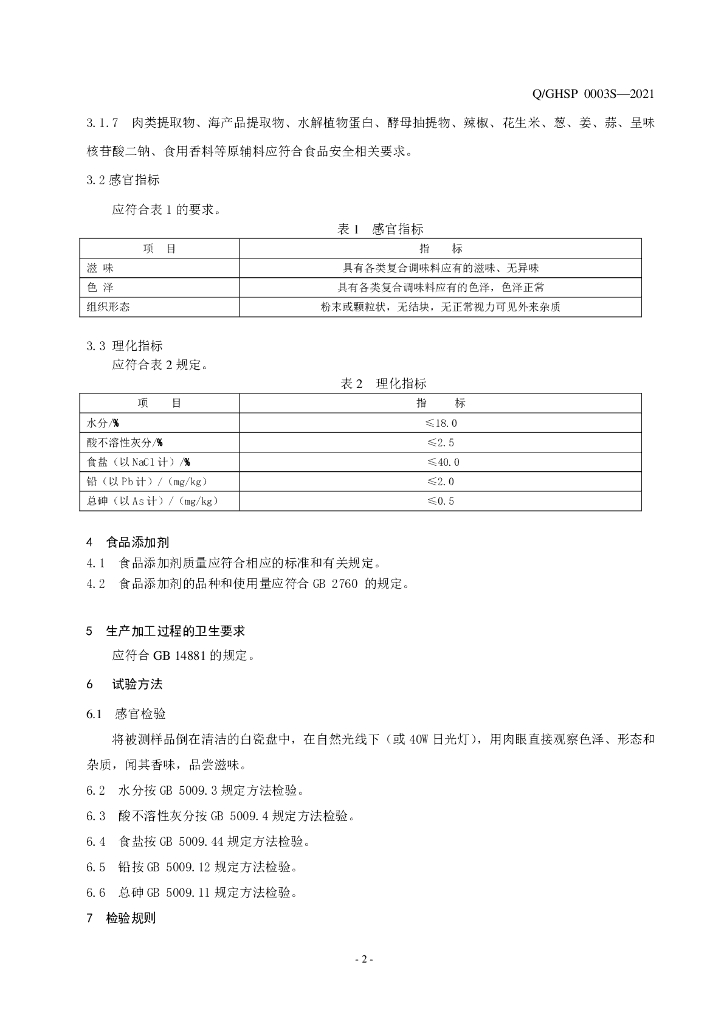 Q/GHSP 0003S-2021 标准预览