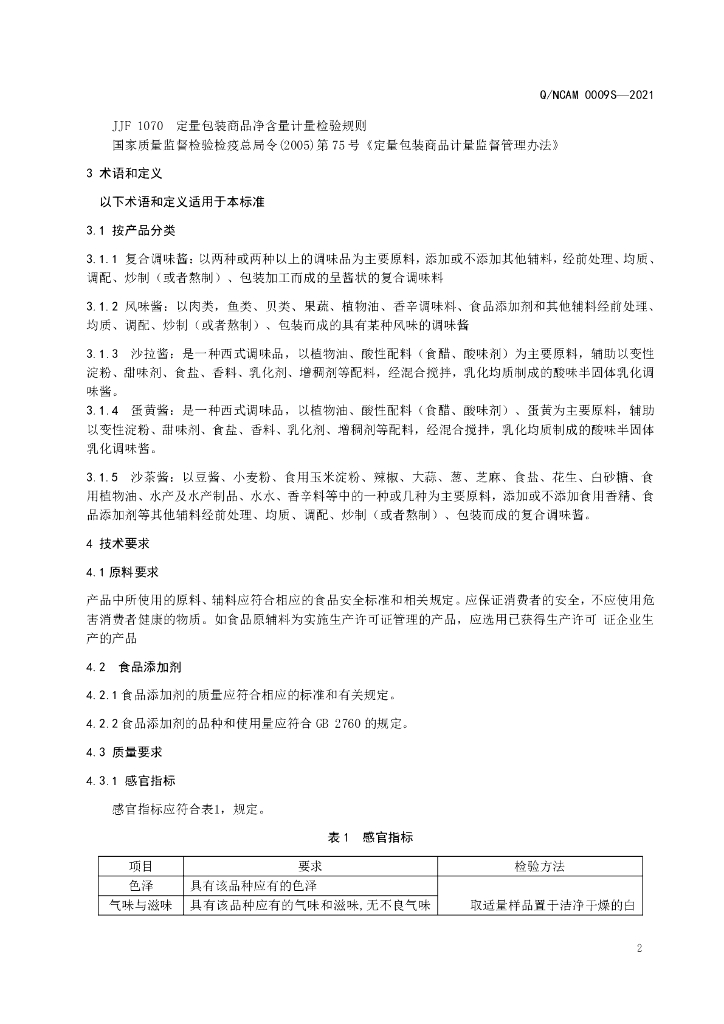 Q/NCAM 0009S-2021 标准预览