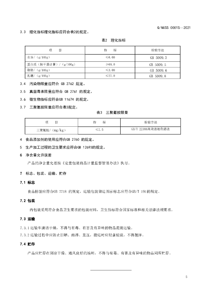 Q/NXSS 0001S-2021 标准预览