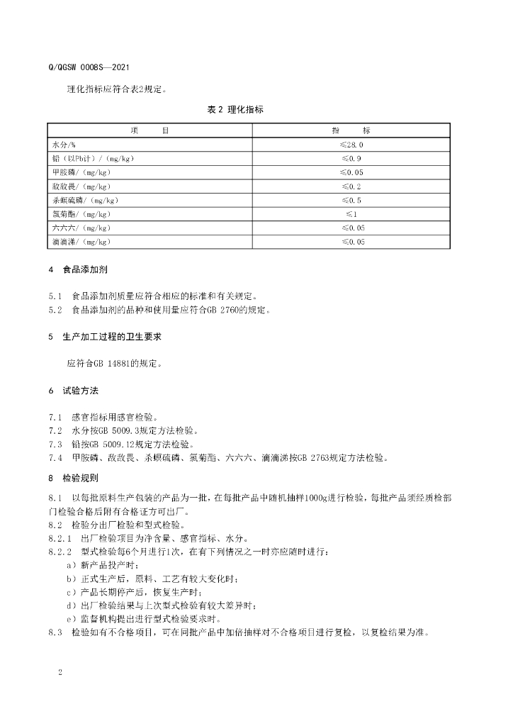 Q/QGSW 0008S-2021 标准预览