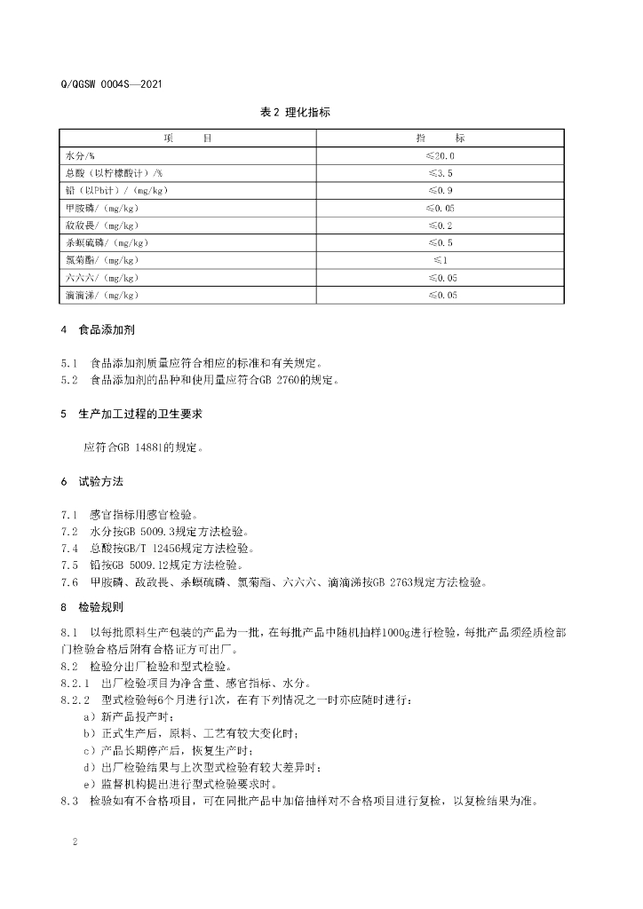 Q/QGSW 0004S-2021 标准预览