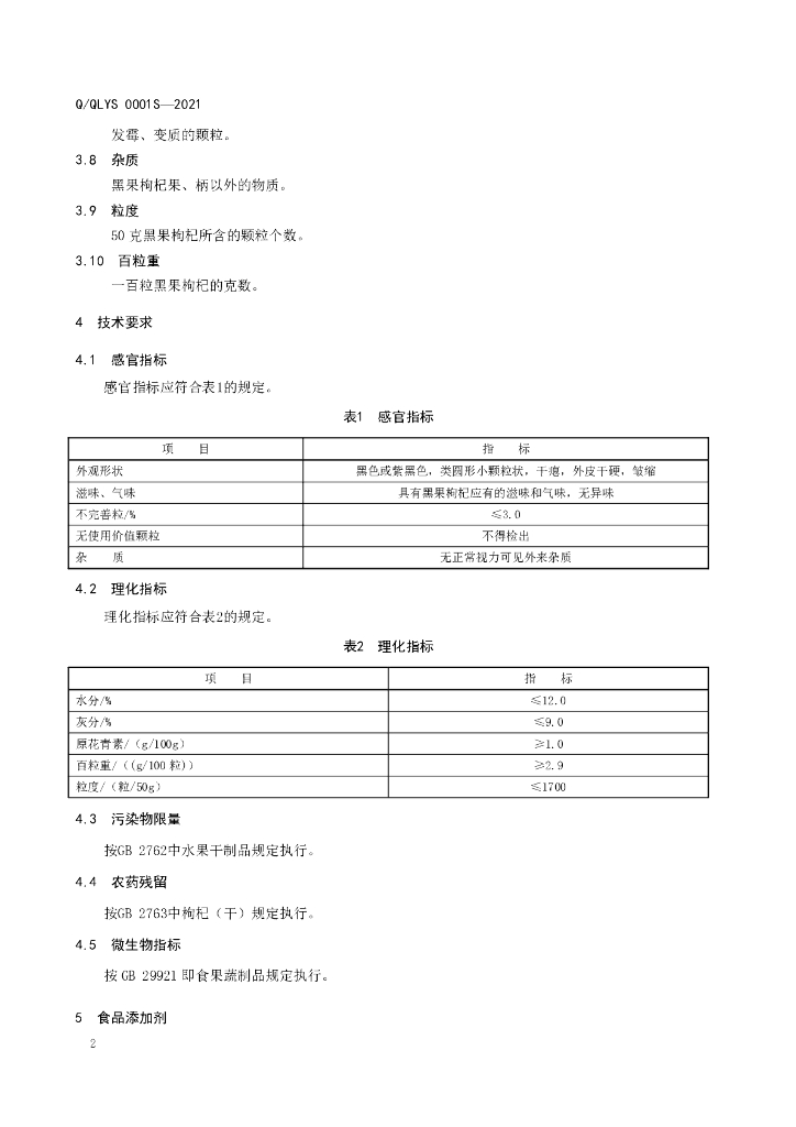 Q/QLYS 0001S-2021 标准预览