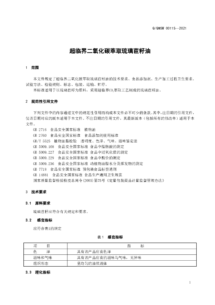 Q/QMSW 0011S-2021 标准预览