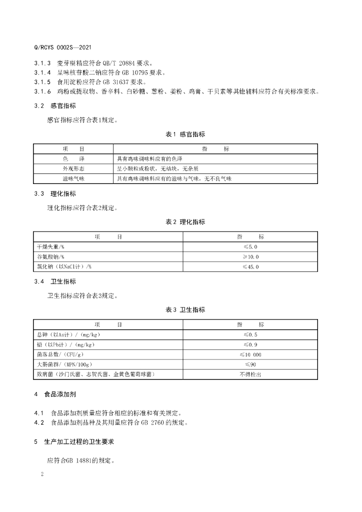 Q/RCYS 0002S-2021 标准预览