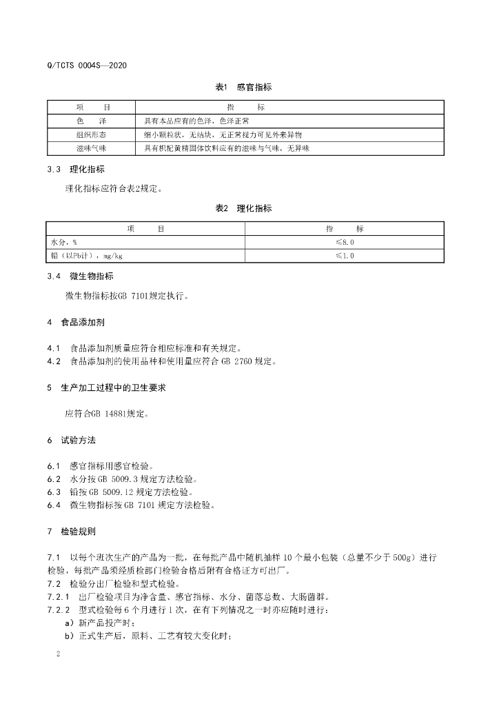 Q/TCTS 0004S-2020 标准预览
