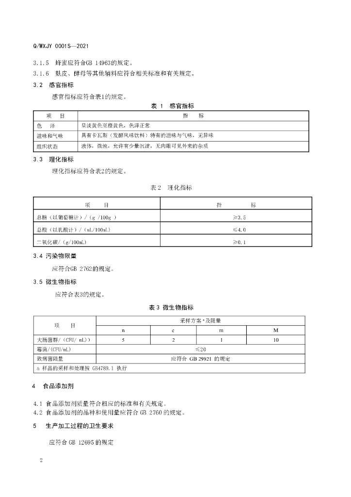 Q/WXJY 0001S-2021 标准预览