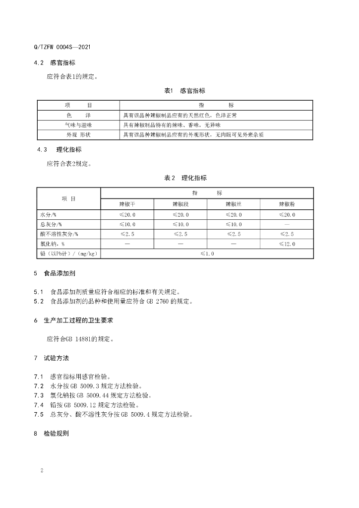 Q/TZFW 0004S-2021 标准预览