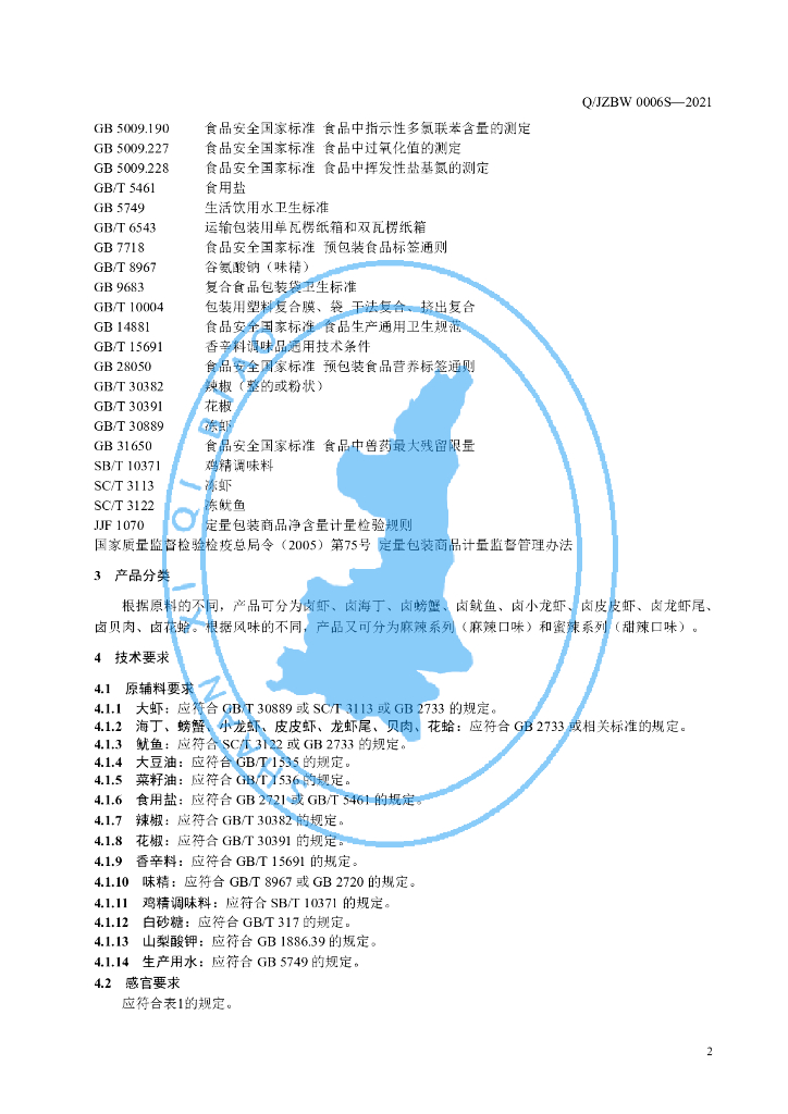 Q/JZBW 0006S-2021 标准预览