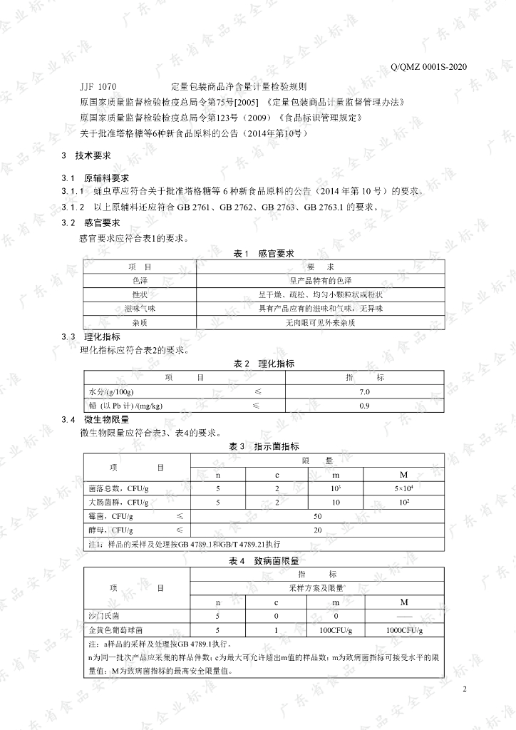 Q/QMZ 0001S-2020 标准预览