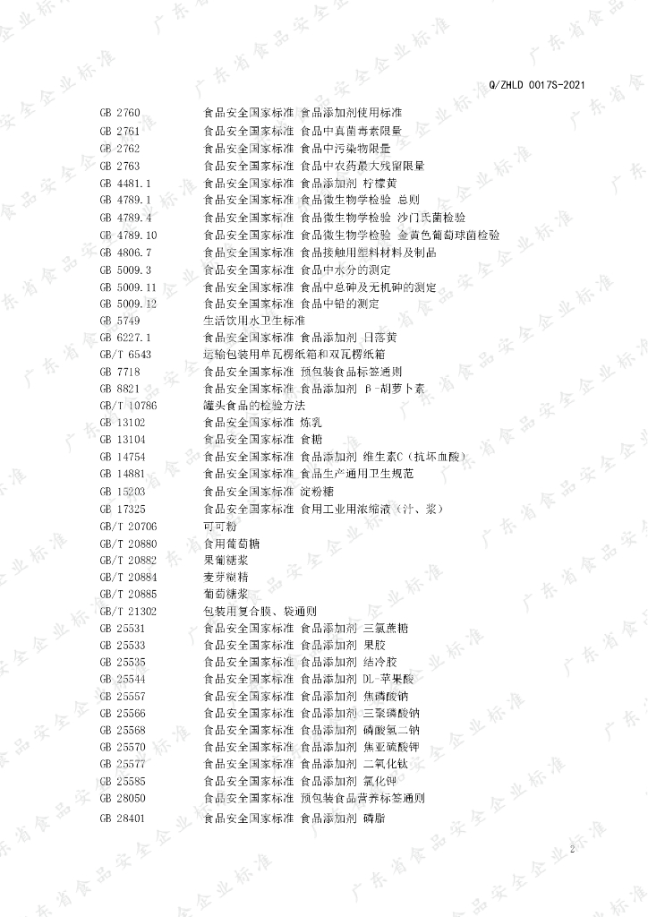 Q/ZHLD 0017S-2021 标准预览