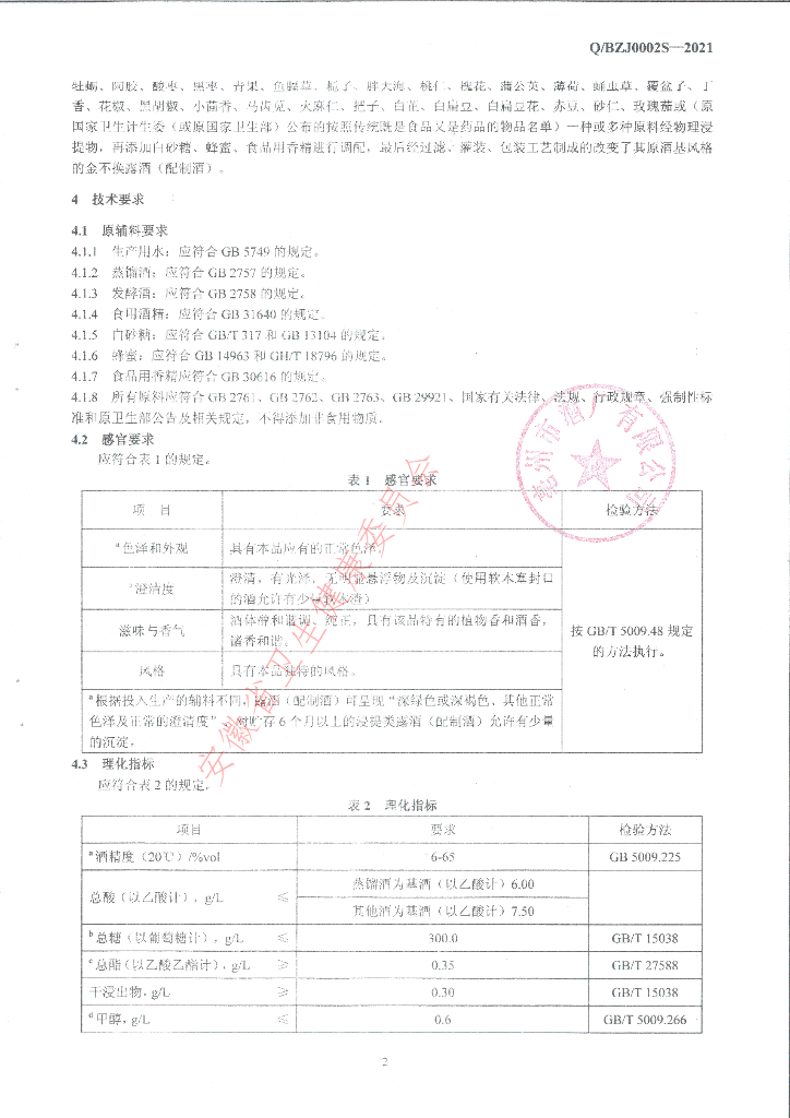 Q/BZJ 0002S-2021 标准预览