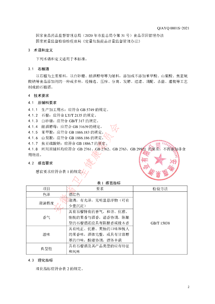Q/AYQ 0001S-2021 标准预览