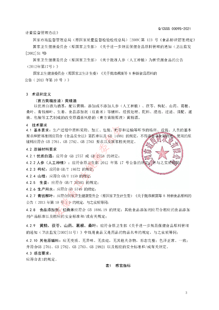 Q/CSSS 0009S-2021 标准预览