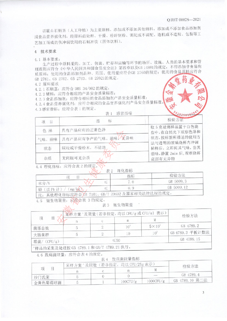 Q/JHT 0002S-2021 标准预览