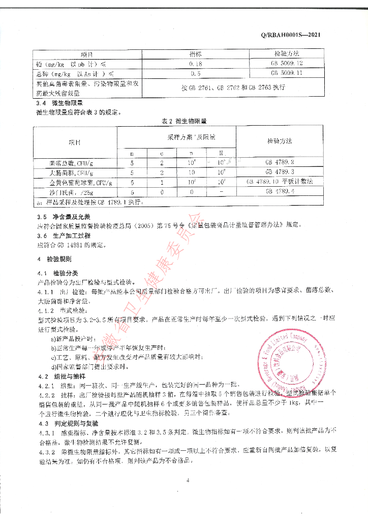 Q/RBAH 0001S-2021 标准预览