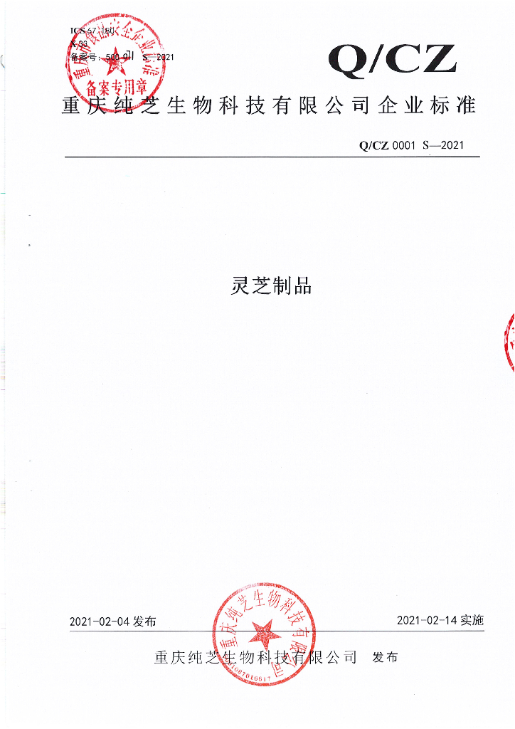 Q/CZ 0001S-2021 标准预览