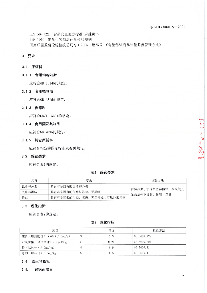 Q/KHG 0001S-2021 标准预览