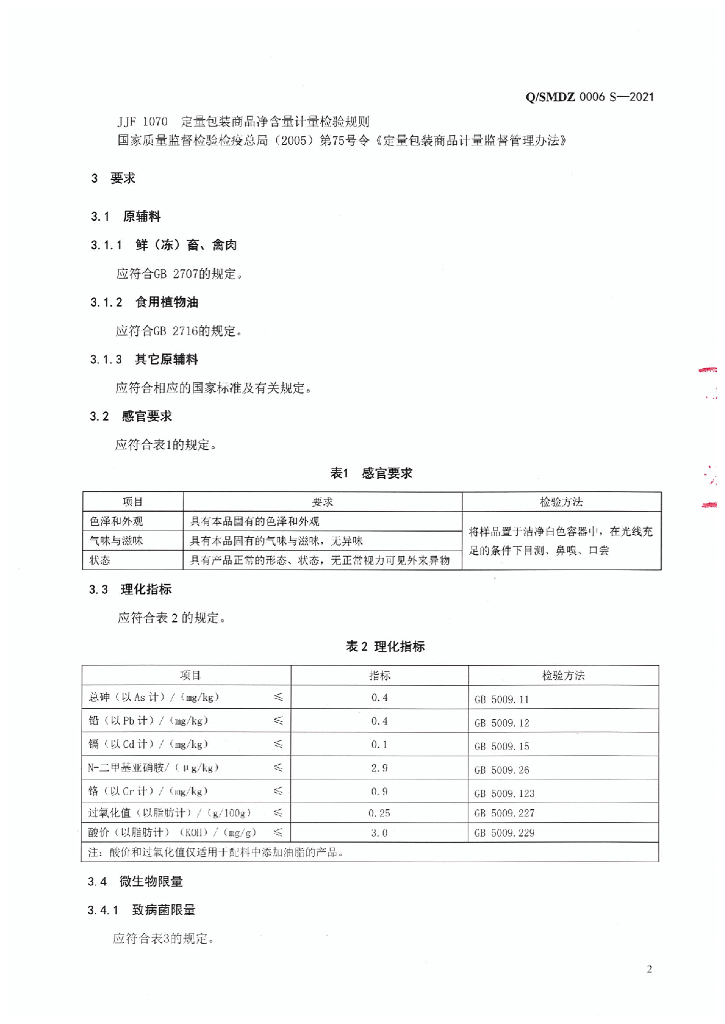 Q/SMDZ 0006S-2021 标准预览