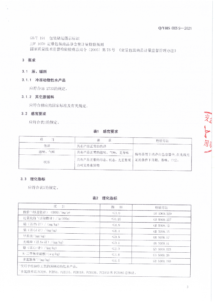 Q/YHS 0005S-2021 标准预览