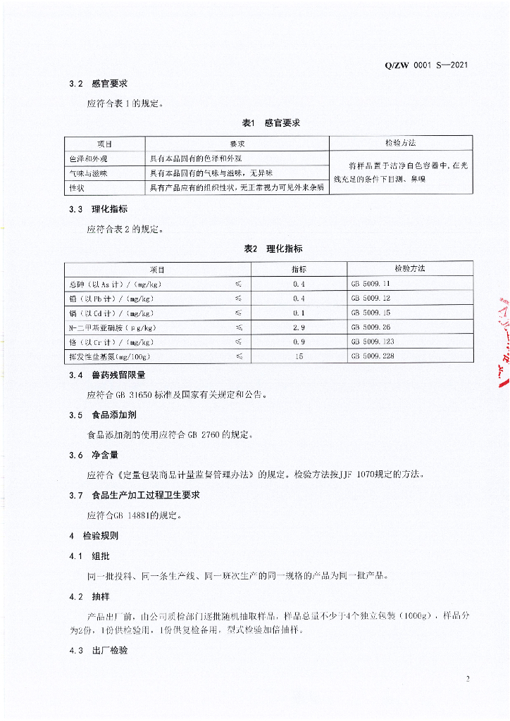 Q/ZW 0001S-2021 标准预览