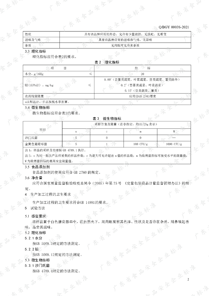 Q/BGY 0003S-2021 标准预览