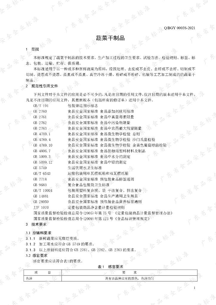 Q/BGY 0003S-2021 标准预览
