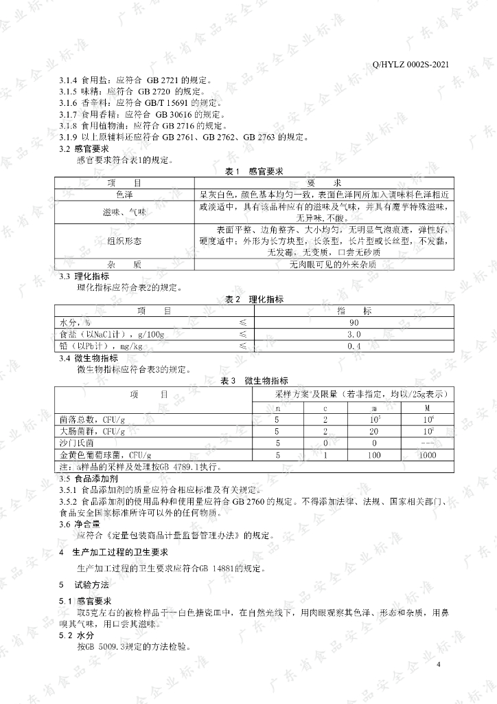 Q/HYLZ 0002S-2021 标准预览